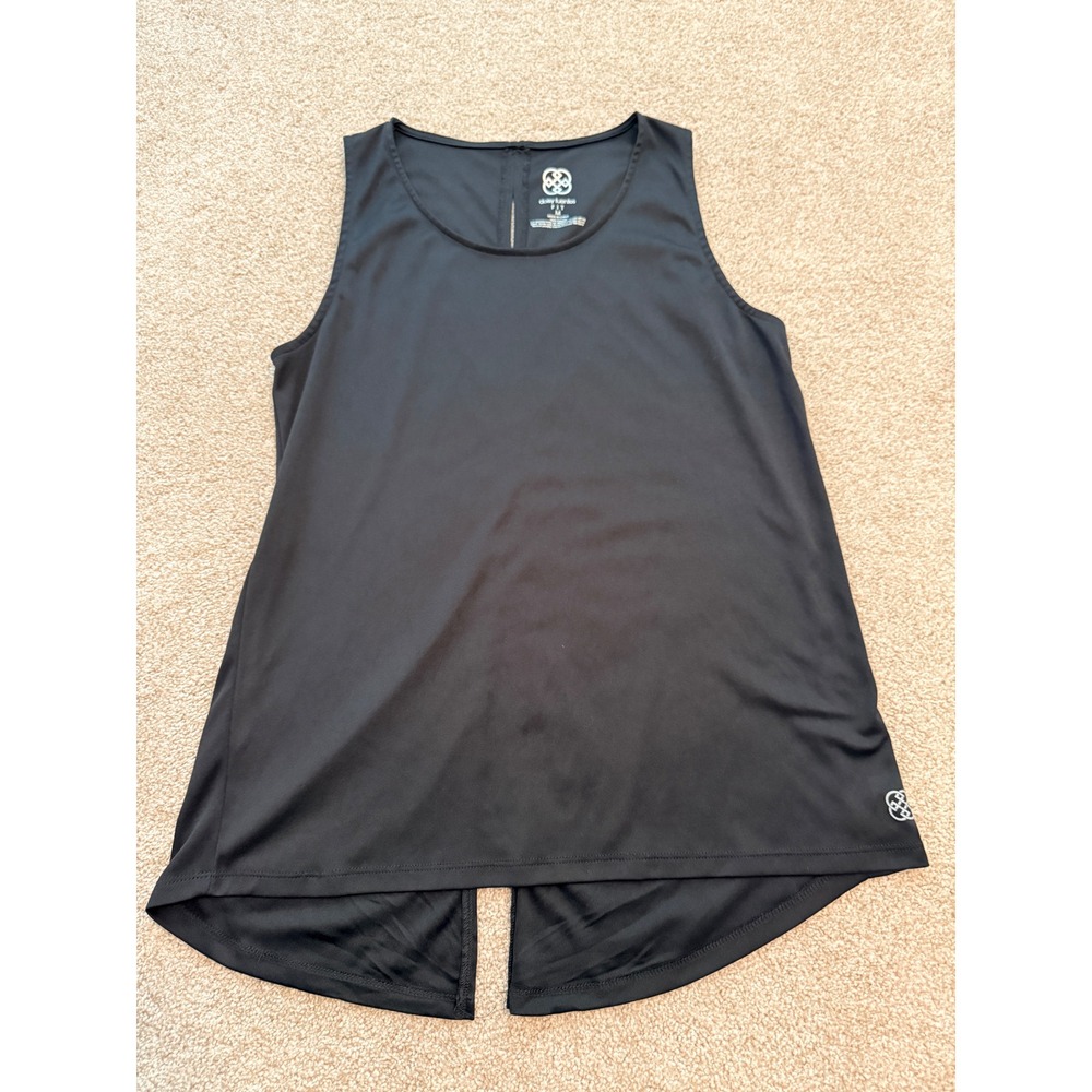 Daisy‎ Fuentes Fit Tank Top Womens Medium Gray Split Back Sleeveless Activewear